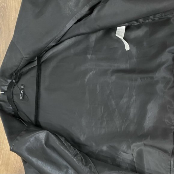Nasty Gal Faux Leather Biker Jacket Black With Belt Size 4 NWOT - Picture 8 of 11